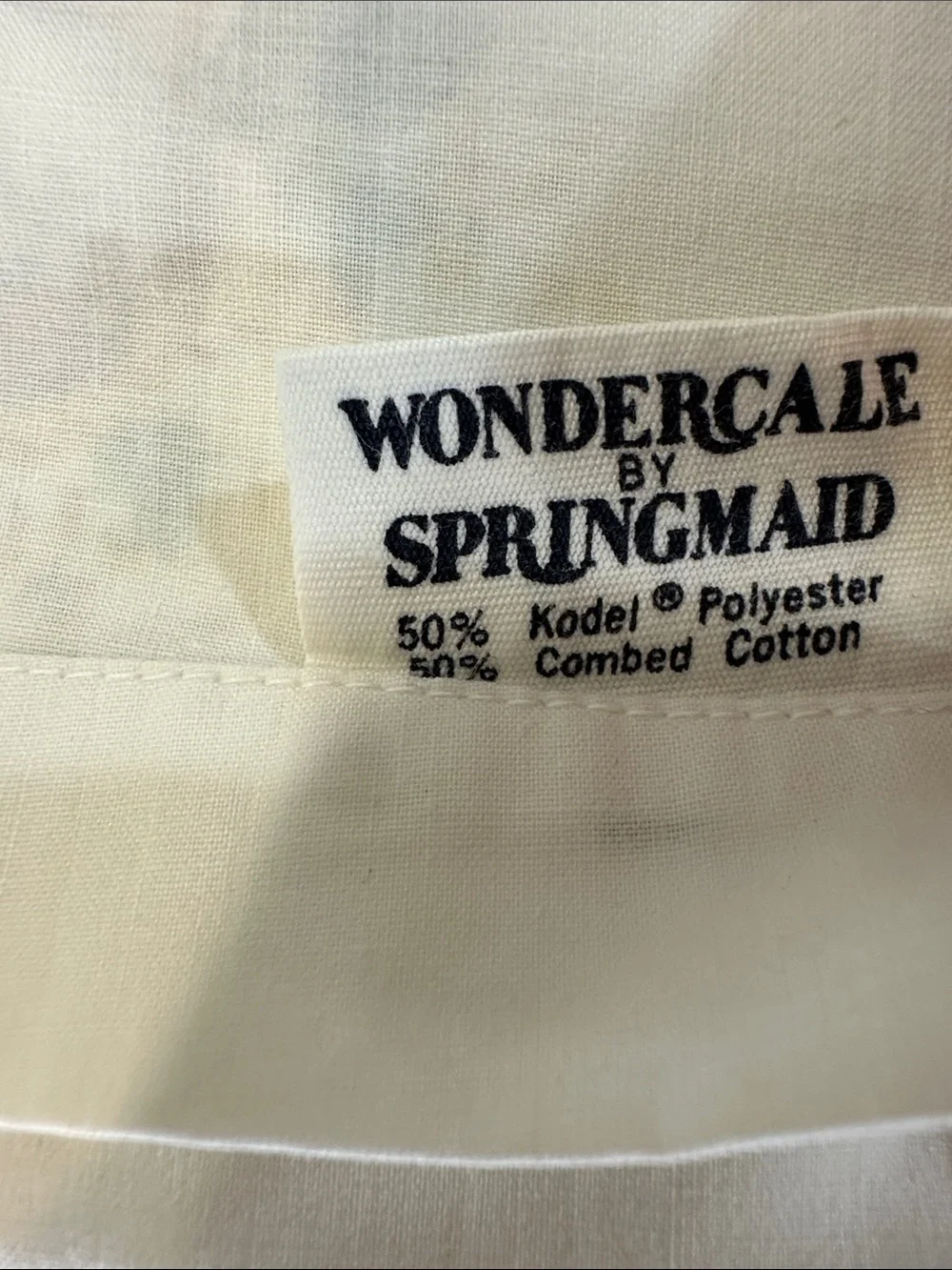 Wondercale by Springmaid Double Flat Sheet Floral Cotton Cream Yellow Rose Print